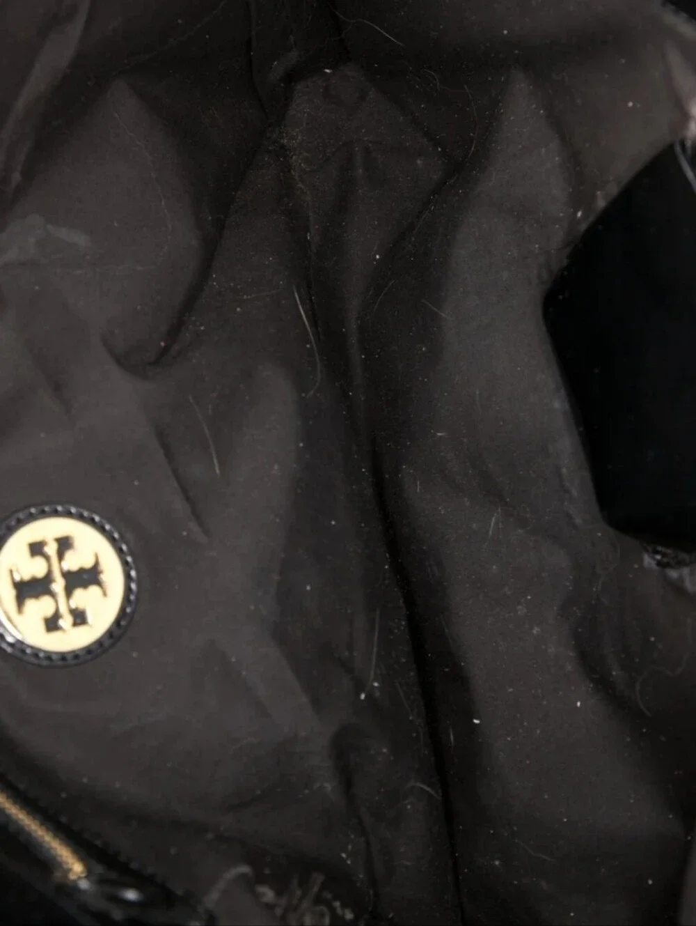 Tory Burch Authentic Black Patent Leather Top Handle Bag